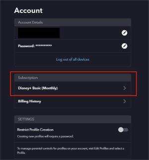 account subscription