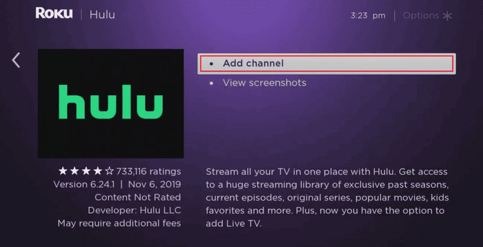 add hulu channel