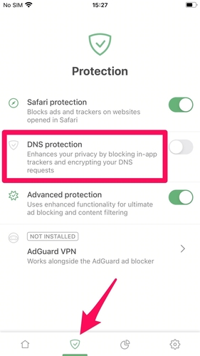 AdGuard enable DNS Protection