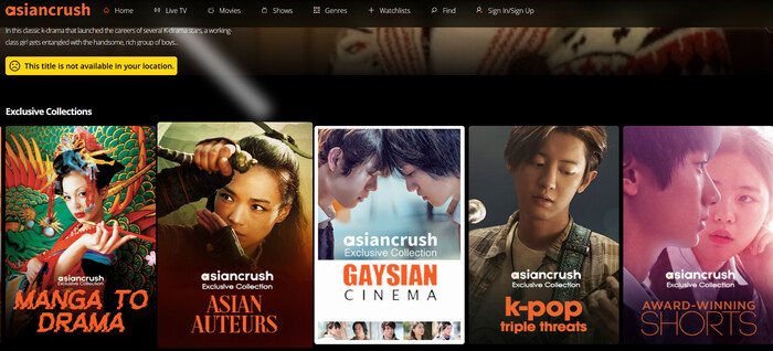 best free Korean drama website: AsianCrush