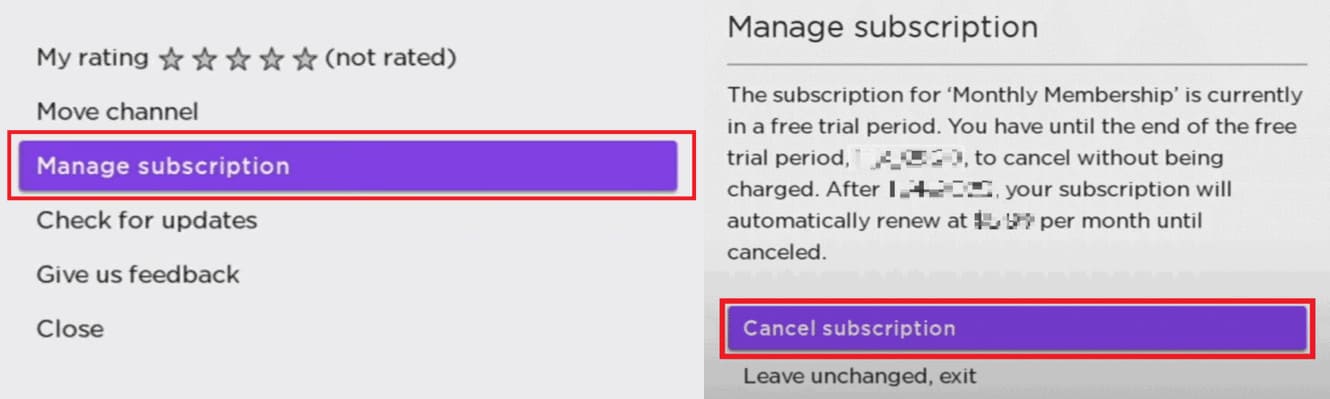 cancel hulu subscription on roku