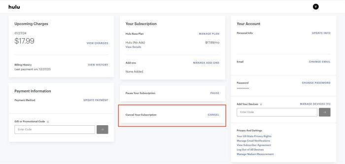 cancel hulu