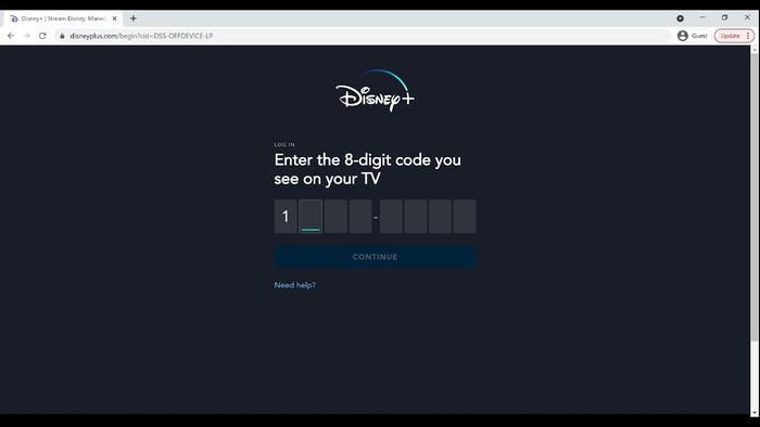 Login Disney Plus via Code