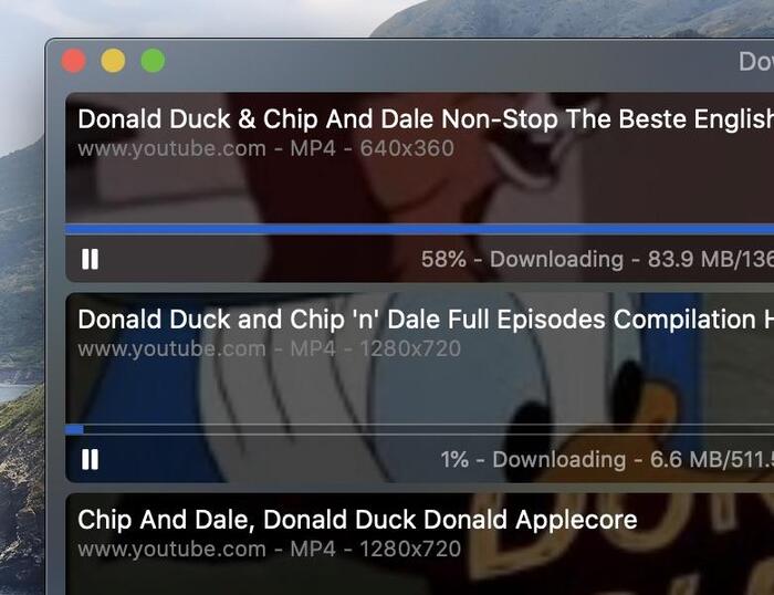 Downie downloading YouTube videos