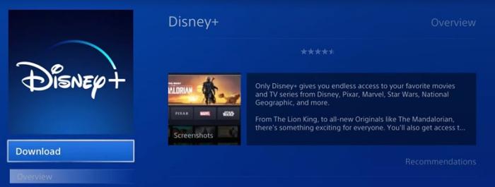 Can you get disney plus shop on ps4