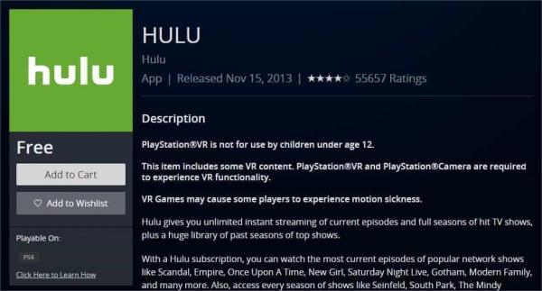 hulu app ps4