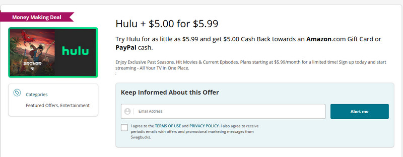 Hulu Cashback