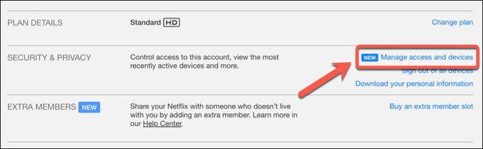 Manage download devices in netflix web