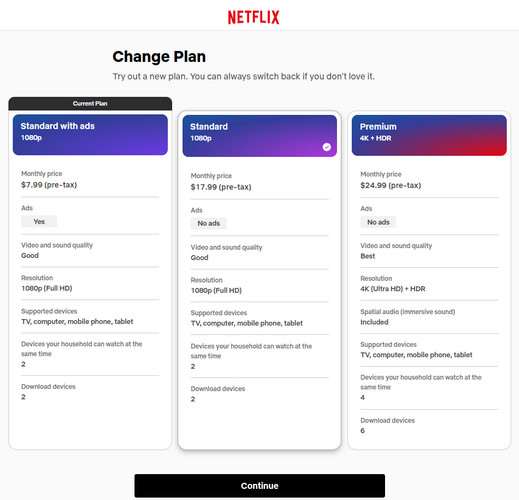 change netflix plan