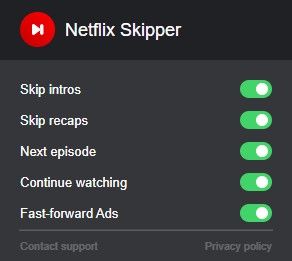 Netflix Skipper settings
