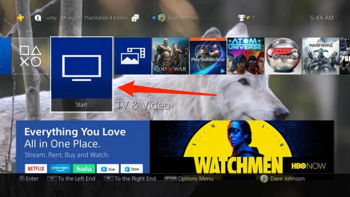 find tv video on ps4