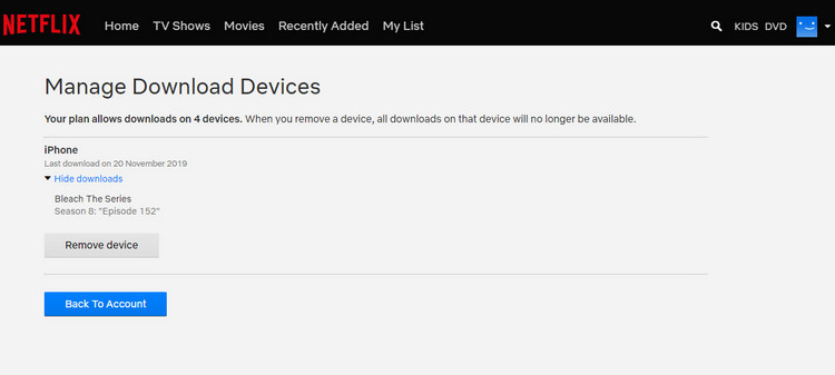 netflix remove devices