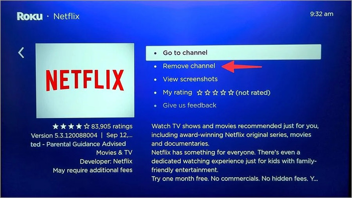 Roku remove channel