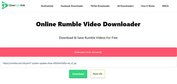 GiveFatLink's unknown error