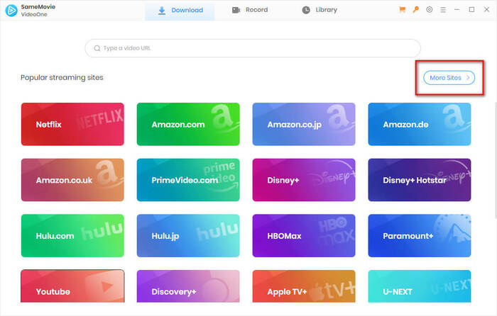 more supported sites in VideoOne