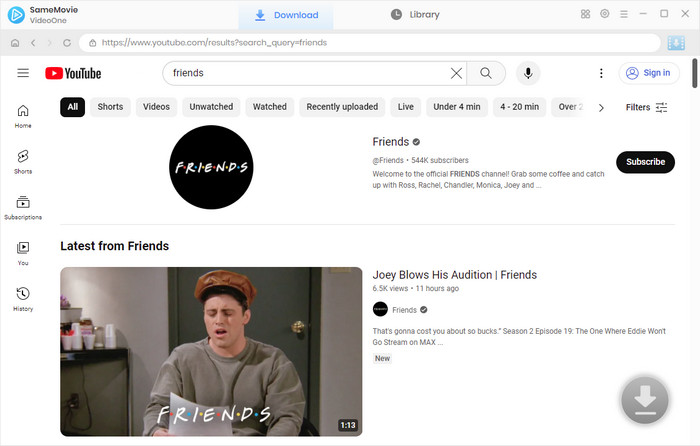 search youtube video