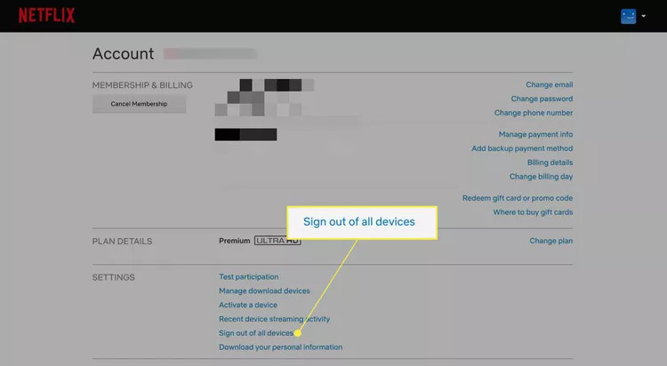 sign out of netflix on all devices