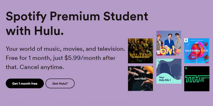 spotify premium student with hulu