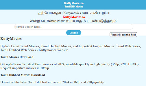 best tamil movies download website Kuttymoviesss