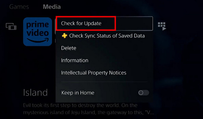 update the prime video app on ps5