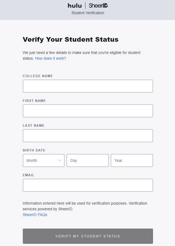 verify student status hulu