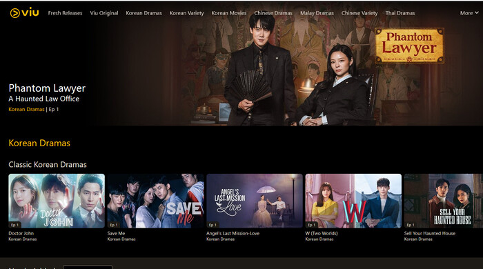 best free Korean drama website: Viu