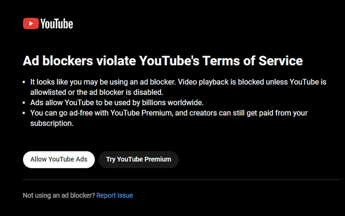 youtube ad blockers violation