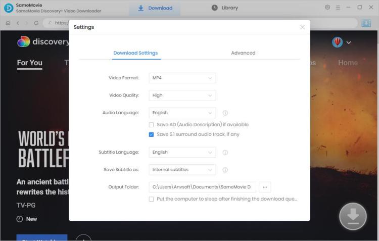 customize output settings