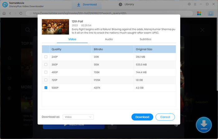 Hotstar Advanced Download Settings