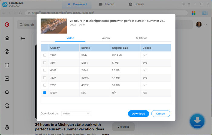 Customize Audio, Subtitles, and Quality