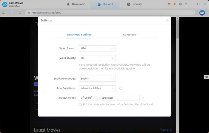 Bflix output settings