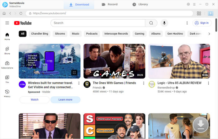 search YouTube Video